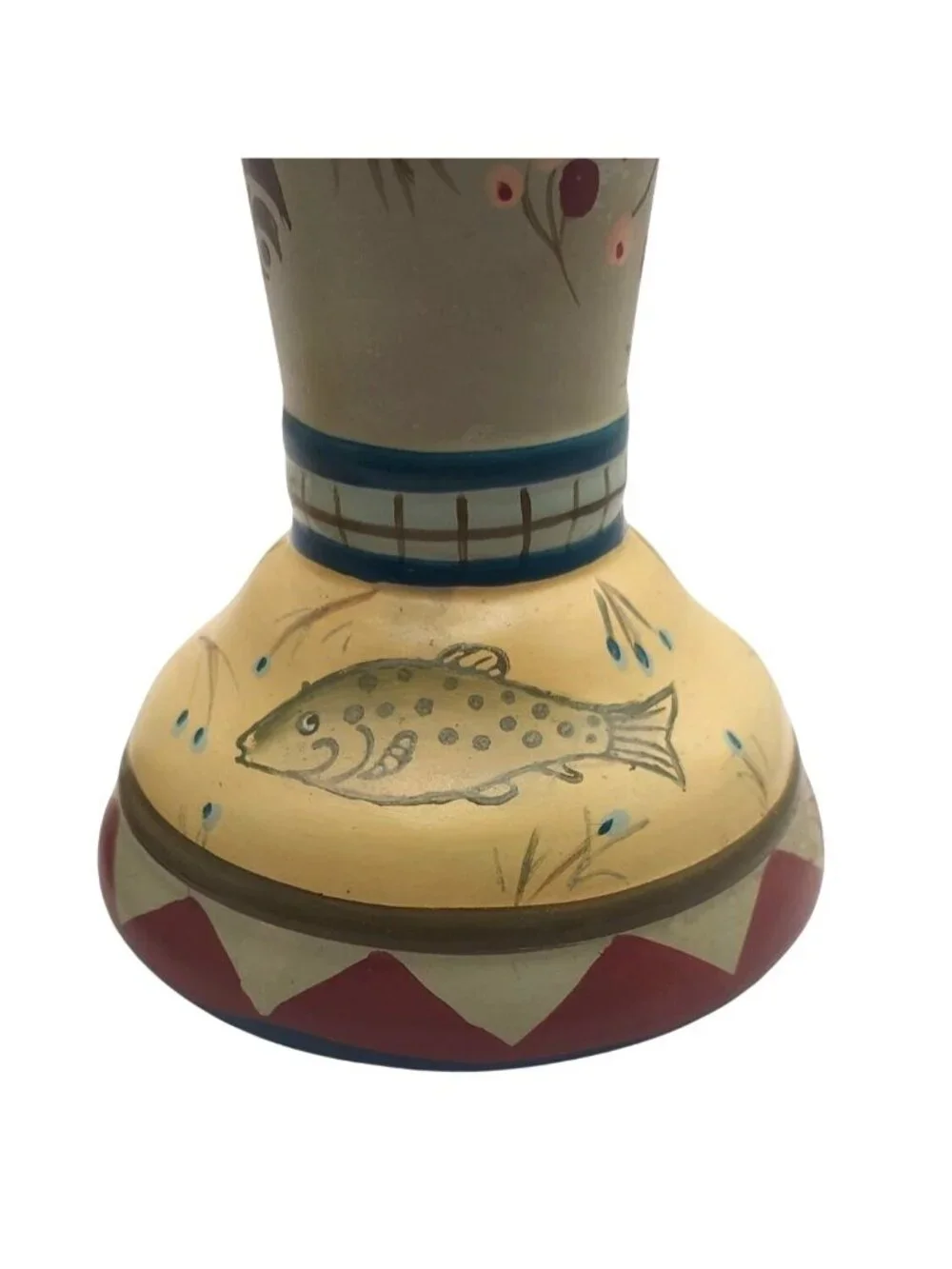Hand Painted Fish Candle Holder Set Of 2 High Country Lodge Danna Cullen Ceramic